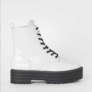 H&M White Platform Boots